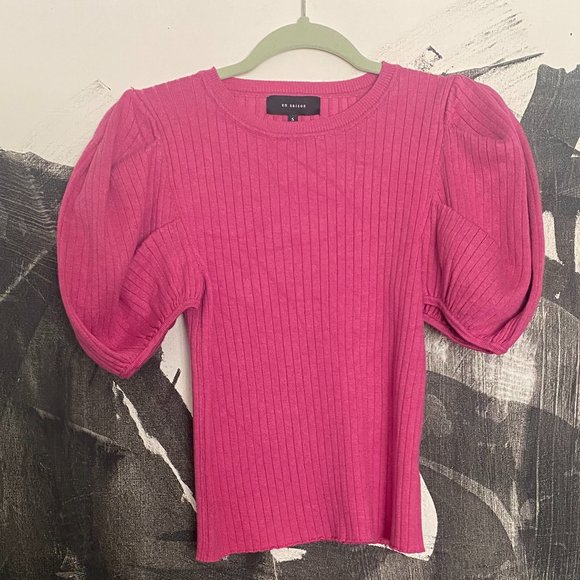 En Saison | Solange Rib Knit Top in Peony | Small - Picture 4 of 8
